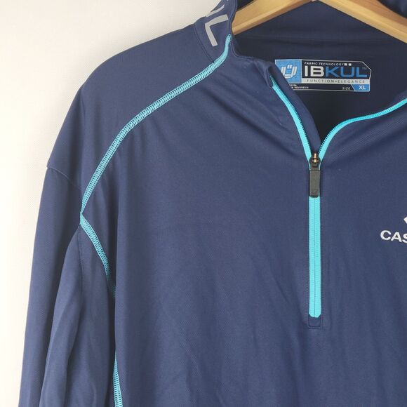 IBKUL  1/4 Zip Mock Neck Pullover Mens XL Navy Icefil Cooling Wicking UPF Golf - Picture 3 of 11